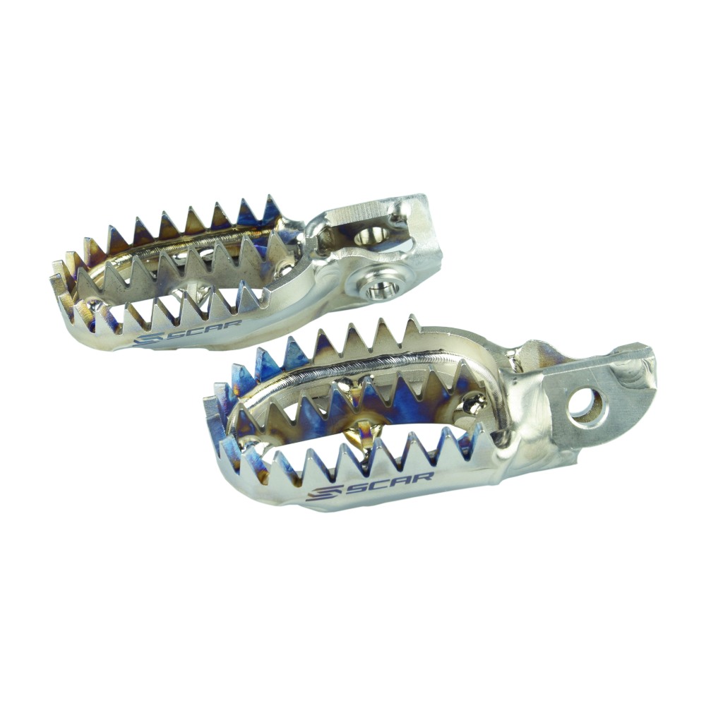 Footpegs titanium Scar KTM 250 SX-F (16-22) Gripper S5517