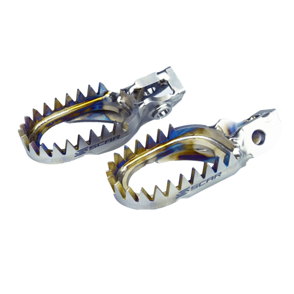 Footpegs titanium Scar Husqvarna 250 TE (17-23) Anti-Mud S5517AM