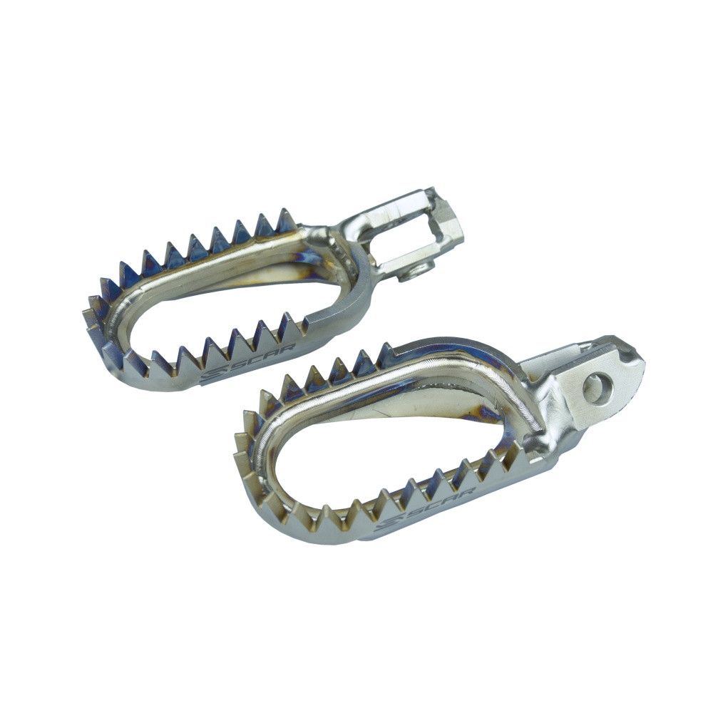 Footpegs titanium Scar Husqvarna 250 TC (23-26) Anti-Mud S5518AM