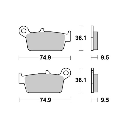 Brake pads WRP Honda CR 500 (87-01) rear standard WG-7204-F4